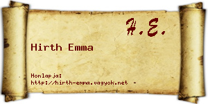 Hirth Emma névjegykártya